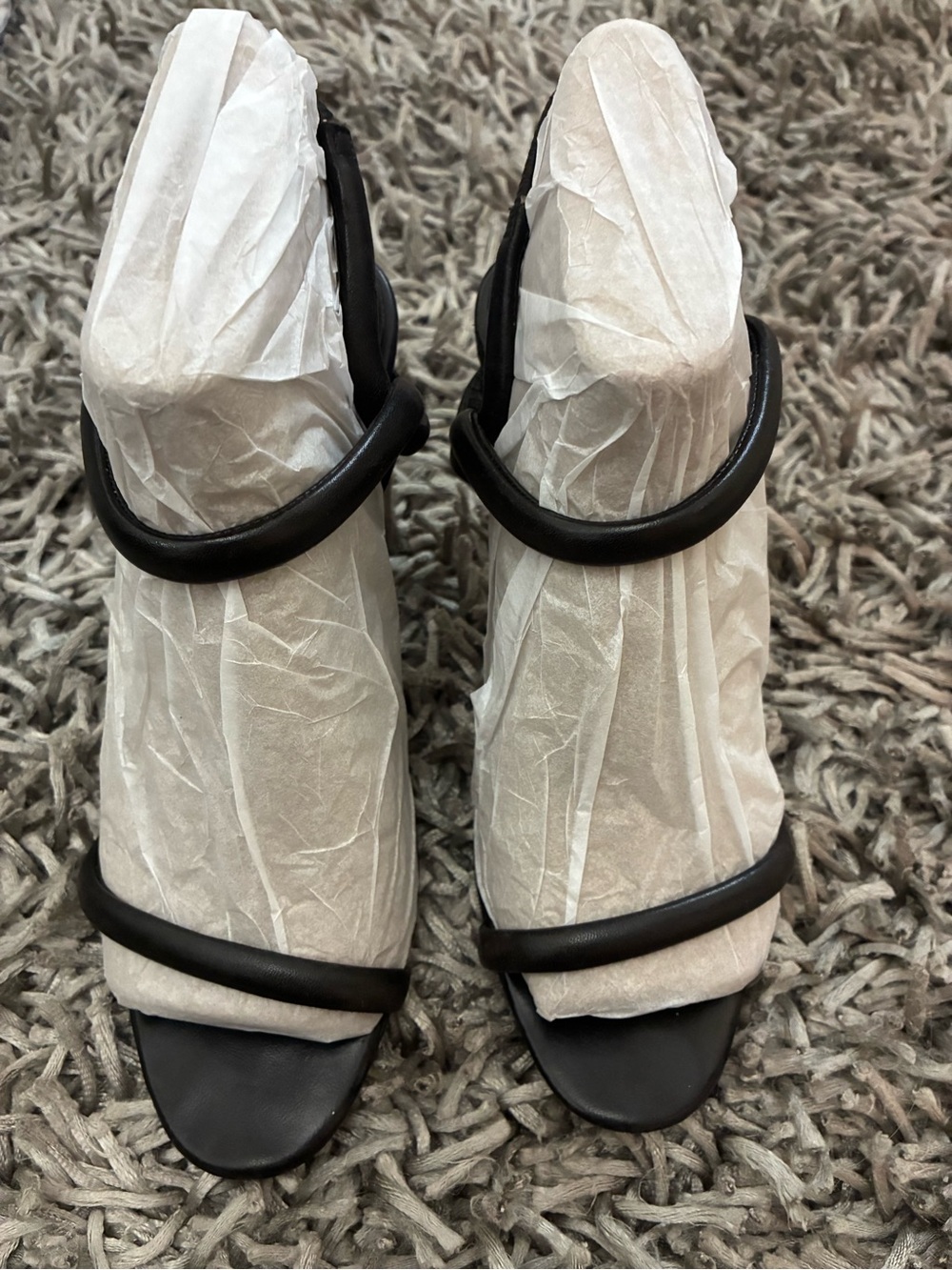 Christian Louboutin Black Minimal Strap Open-Toe Heels